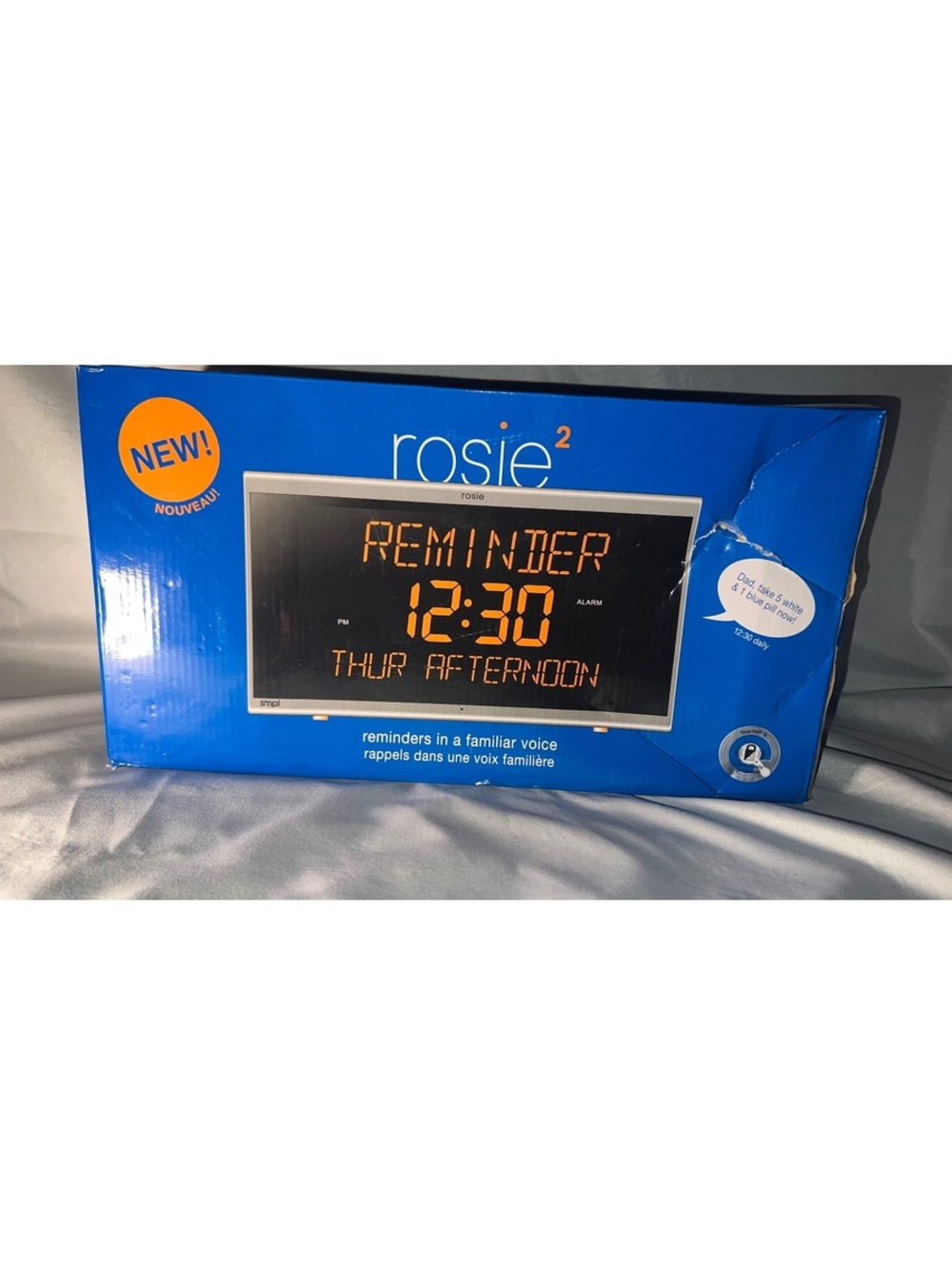 Rosie2 Voice Activated Alarm Clock with Personalized Voice Reminders and Display